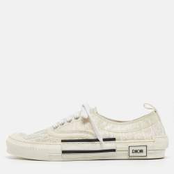 Dior White Oblique Canvas Walk'n'Dior Sneakers Size 45