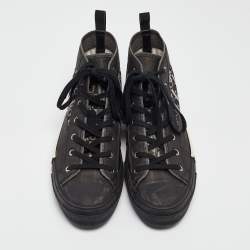 Dior Black Rubber and Oblique Mesh B23 High Top Sneakers Size 42 