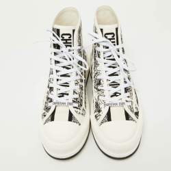 Dior Black/White Canvas Walk'n'dior High Top Sneakers Size 41