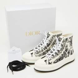 Dior Black/White Canvas Walk'n'dior High Top Sneakers Size 41
