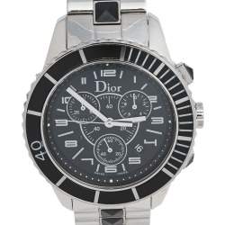 Dior Black Stainless Steel Christal CD114317M001 Unisex Wristwatch 38 mm
