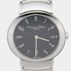 Christian Dior Black Stainless Steel D77-100 Men's Wristwatch 35 mm