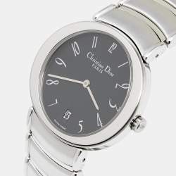 Christian Dior Black Stainless Steel D77-100 Men's Wristwatch 35 mm