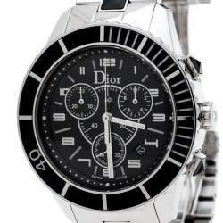 Dior Black Stainless Steel Christal CD14317 Men's Wristwatch 38 mm