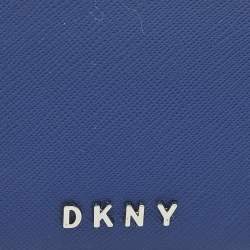 Pre Owned DKNY Blue Leather Logo Card Holder