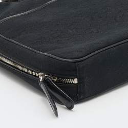 Pre Owned Dkny Black Canvas and Leather Laptop Bag