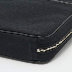 Pre Owned Dkny Black Canvas and Leather Laptop Bag