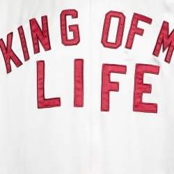 Pre Owned Dolce & Gabbana Off White King of My Life Satin Bomber Jacket M