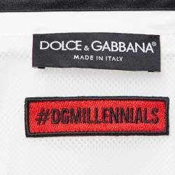 Pre Owned Dolce & Gabbana Off White King of My Life Satin Bomber Jacket M