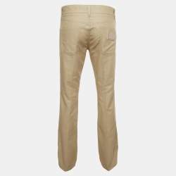 مملوكة مسبقًا Dolce & Gabbana Beige Gabardine Straight Fit Trousers L