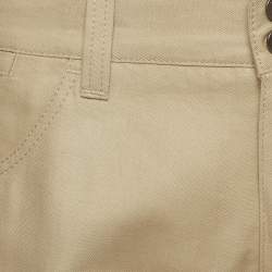 مملوكة مسبقًا Dolce & Gabbana Beige Gabardine Straight Fit Trousers L