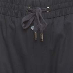 Pre Owned بنطلون دولتشي أند غابانا جبرادين كحلي بخيوط ربط مقاس كبير