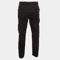 Pre Owned Dolce & Gabbana Black Logo Plaque Stretch Cotton Jogging Pants XXXXL