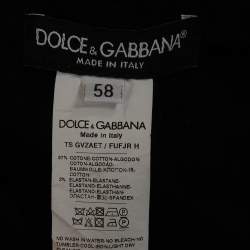 Pre Owned Dolce & Gabbana Black Logo Plaque Stretch Cotton Jogging Pants XXXXL