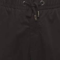 Pre Owned Dolce & Gabbana Black Logo Plaque Cotton Zip-Up Joggers 4XL 