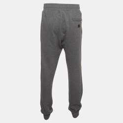 Pre Owned Dolce & Gabbana Grey Logo Detail Stretch Jersey Jogging Pants 5XL