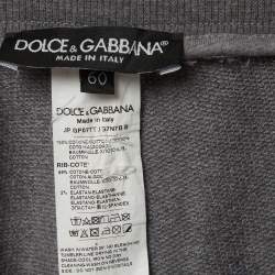Pre Owned Dolce & Gabbana Grey Logo Detail Stretch Jersey Jogging Pants 5XL
