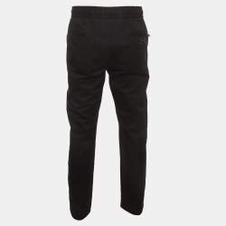 Pre Owned Dolce & Gabbana Black Logo Plaque Stretch Cotton Jogging Pants XXXL