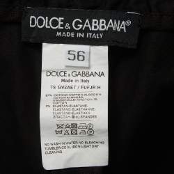 Pre Owned Dolce & Gabbana Black Logo Plaque Stretch Cotton Jogging Pants XXXL