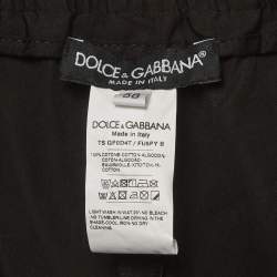 Pre Owned Dolce & Gabbana Black Cotton Drawstring Joggers 4XL 
