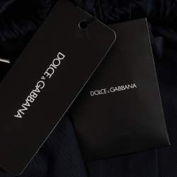 Pre Owned Dolce & Gabbana Blue Cotton Cropped Cargo Pants XXXL