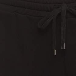 Pre Owned Dolce & Gabbana Black Logo Plaque Cotton Drawstring Sweatpants XXL