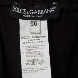 Pre Owned Dolce & Gabbana Black Logo Plaque Stretch Cotton Cargo Pants XXXL
