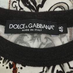 مملوكة مسبقًا Dolce & Gabbana Multicolor Majolica Corrida Bull Print Jersey Crew Neck T-Shirt M