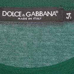 Pre Owned Dolce & Gabbana Green Jersey Crewneck T-Shirt XXL