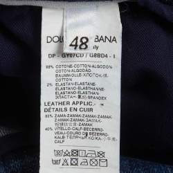 Pre Owned Dolce & Gabbana Blue Denim Distressed Slim Fit Jeans M/Waist 32"