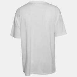 Pre Owned Dolce & Gabbana White DG King Appliqué Jersey T-Shirt M