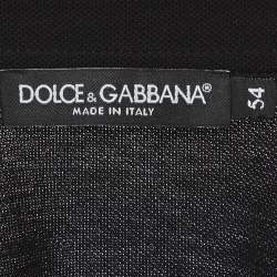 Pre Owned Dolce & Gabbana Black Pique Cotton Embroidered Crown Bee Polo T-Shirt XXL