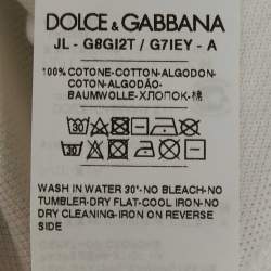 Pre Owned Dolce & Gabbana White Cotton Pique Embroidered Logo Polo T-Shirt XXL 