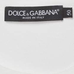 Pre Owned  Dolce & Gabbana White Printed Cotton Short Sleeve T-Shirt L 