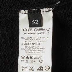Pre Owned Dolce & Gabbana Black Logo Detail Jersey Zip-Up Hoodie XL