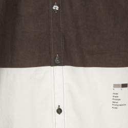 Pre Owned Dolce & Gabbana Black/White Technical Print Cotton Sicilia Shirt L