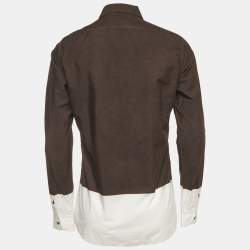 Pre Owned Dolce & Gabbana Black/White Technical Print Cotton Sicilia Shirt L