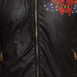 Pre Owned Dolce & Gabbana Black Graphic Print Nylon Year Of The Pig Bomber Jacket S