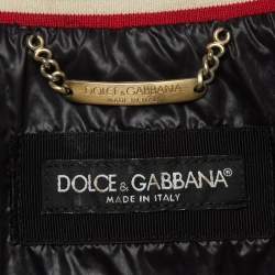 Pre Owned Dolce & Gabbana Black Graphic Print Nylon Year Of The Pig Bomber Jacket S