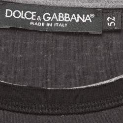 Pre Owned Dolce & Gabbana Grey Floral Cactus Print Jersey T-Shirt XL