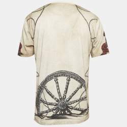 Pre Owned Dolce & Gabbana Beige The Sicilian Print Cotton Crew Neck T-Shirt L