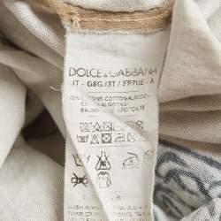 Pre Owned Dolce & Gabbana Beige The Sicilian Print Cotton Crew Neck T-Shirt L