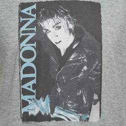 Pre Owned Dolce & Gabbana Grey Madonna Graphic Jersey T-Shirt M