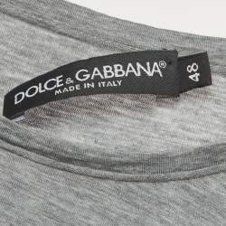 Pre Owned Dolce & Gabbana Grey Madonna Graphic Jersey T-Shirt M