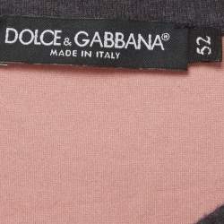 Pre Owned Dolce & Gabbana Pink Crest Printed Cotton Crewneck T-Shirt XL