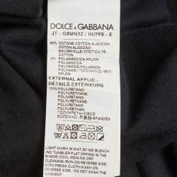Pre Owned Dolce & Gabbana Black Rubberised Logo Print Cotton Crewneck T-Shirt M