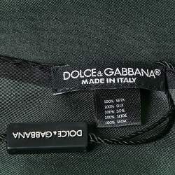 Dolce & Gabbana Green Silk Pocket Square 
