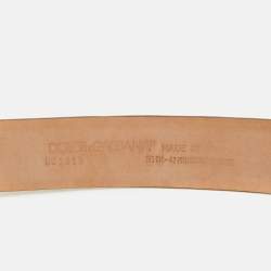 Pre Owned Dolce & Gabbana Brown Crocodile Leather Buckle Belt 105 CM