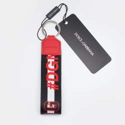 Dolce & Gabbana Black/Red Fabric DG Millennials Key Holder