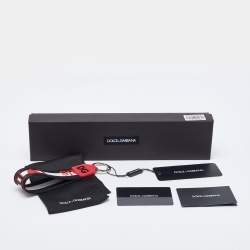 Dolce & Gabbana Black/Red Fabric DG Millennials Key Holder